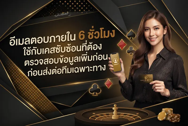 อีเมลตอบภายใน 6 ชั่วโมง ใช้กับเคสซับซ้อนที่ต้องตรวจสอบข้อมูลเพิ่มก่อนส่งต่อทีมเฉพาะทาง