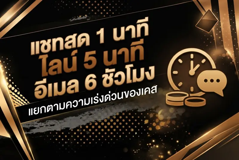 แชทสด 1 นาที ไลน์ 5 นาที อีเมล 6 ชั่วโมง แยกตามความเร่งด่วนของเคส